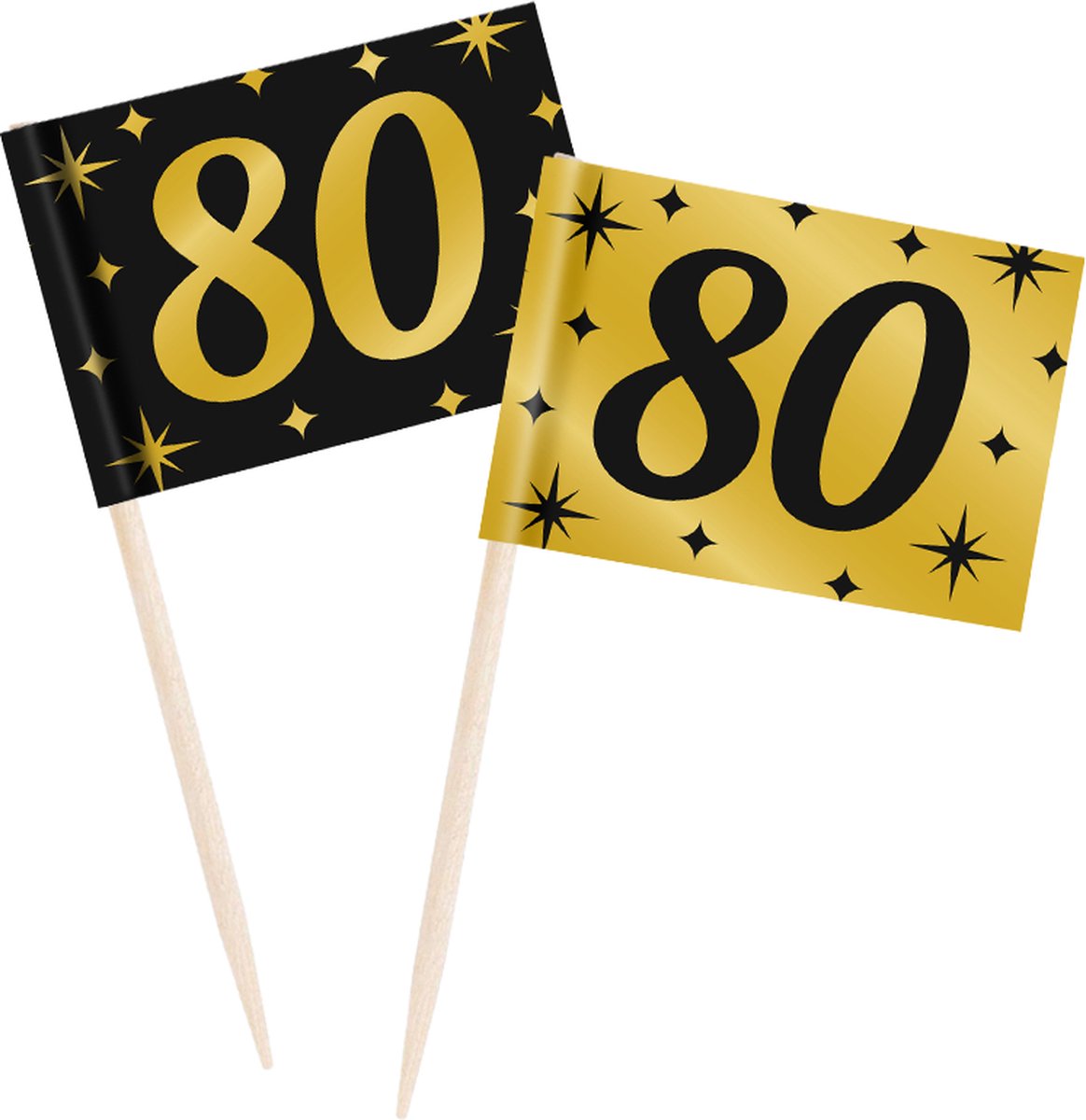 Cocktail Prikkers 80 jaar Classy 6,5cm | 50 stuks